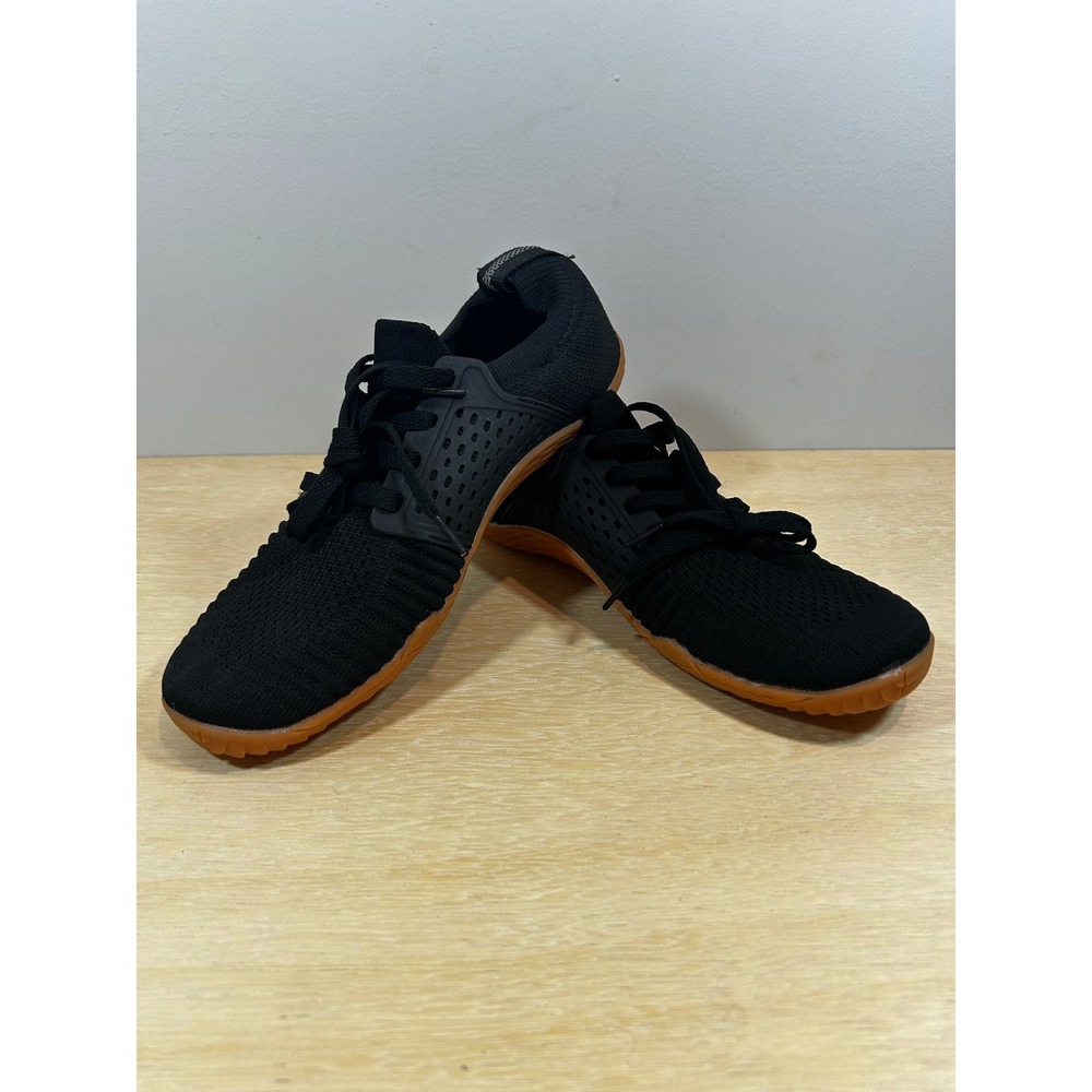 Whitin Women Barefoot Sneakers Black Knit Gum Sole Zero Drop Gym Shoes W63 Sz 41